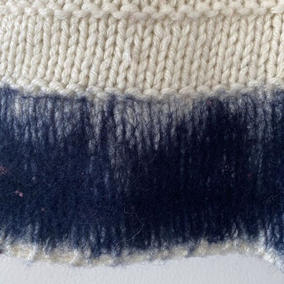 Field Flower Anthropologie Cream & Navy Sweater Alpaca blend S Boho Cottage Core - Picture 6 of 12